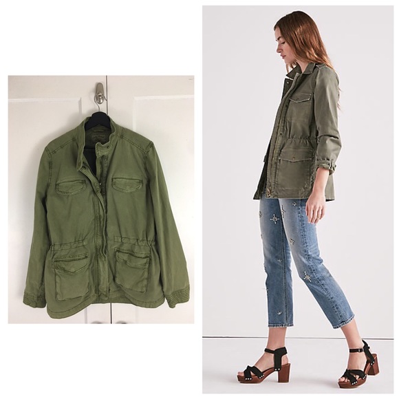 Green Utility Cargo Jacket Xl 